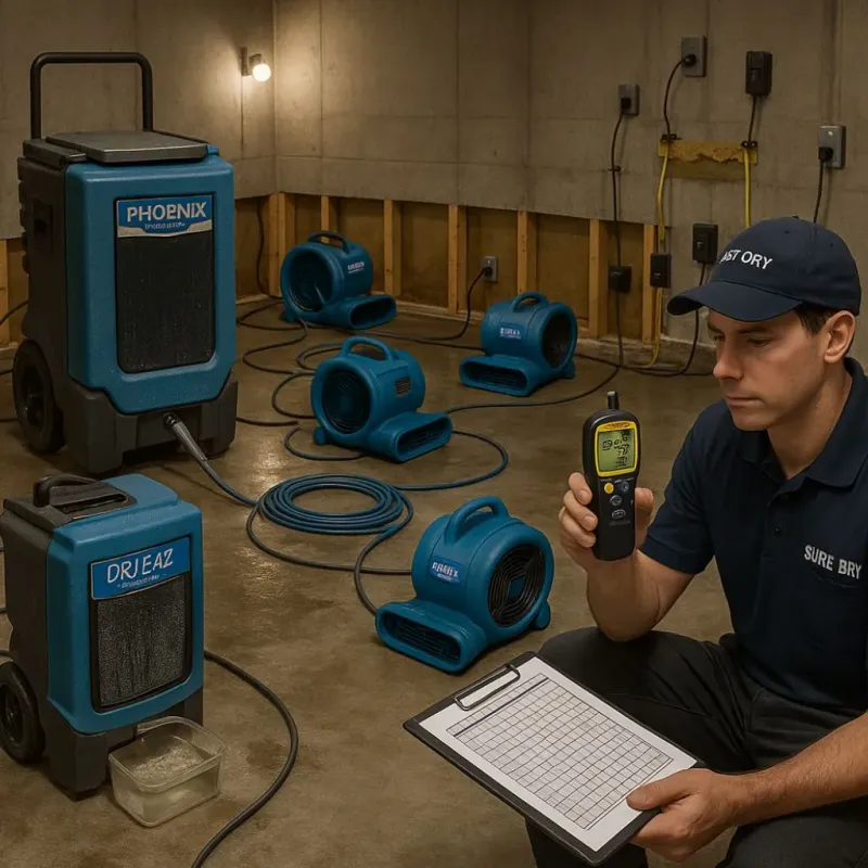 Structural Drying and Dehumidification process in Winkler County, TX